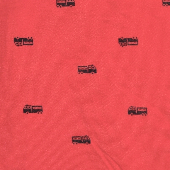 🧮6/$20 Just One You by Carter's Collared Romper Red With Firetrucks Sz. 9 mos - Picture 2 of 8